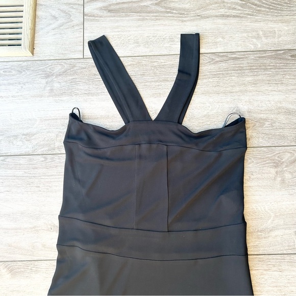 Kookai Black V Neck Draped Flared Evening Dress - Picture 6 of 15